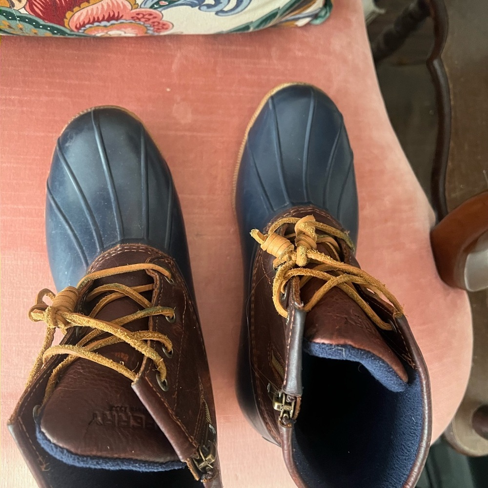 Sperry Brown Leather and Navy Duck Boot - Picture 8 of 12